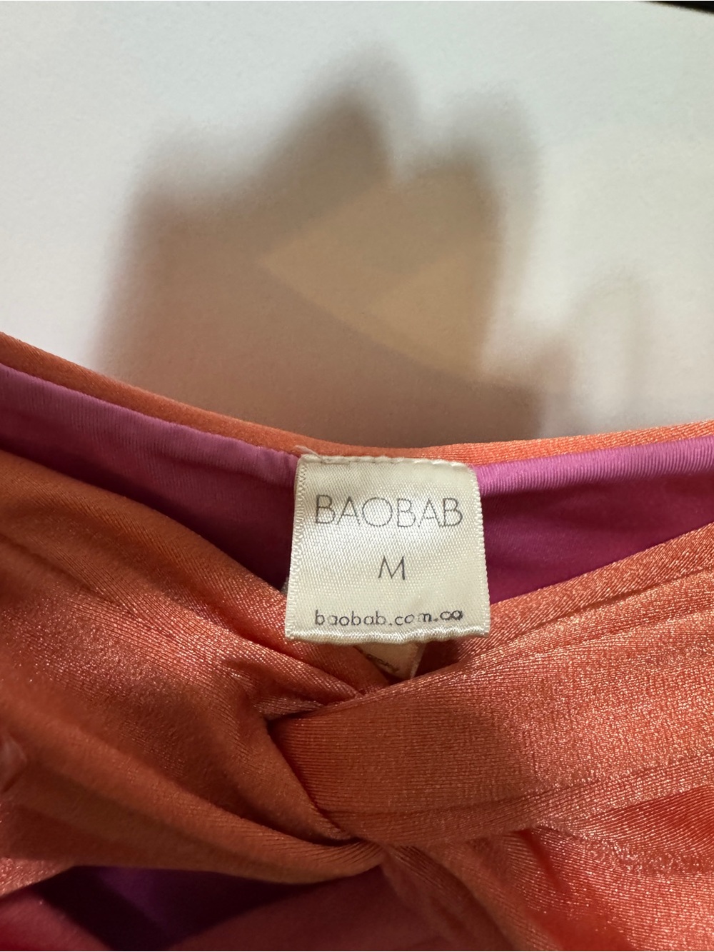 Baobab Vera Dress Orange-Pink Ombre High-Low Twist Maxi Skirt - Picture 6 of 6